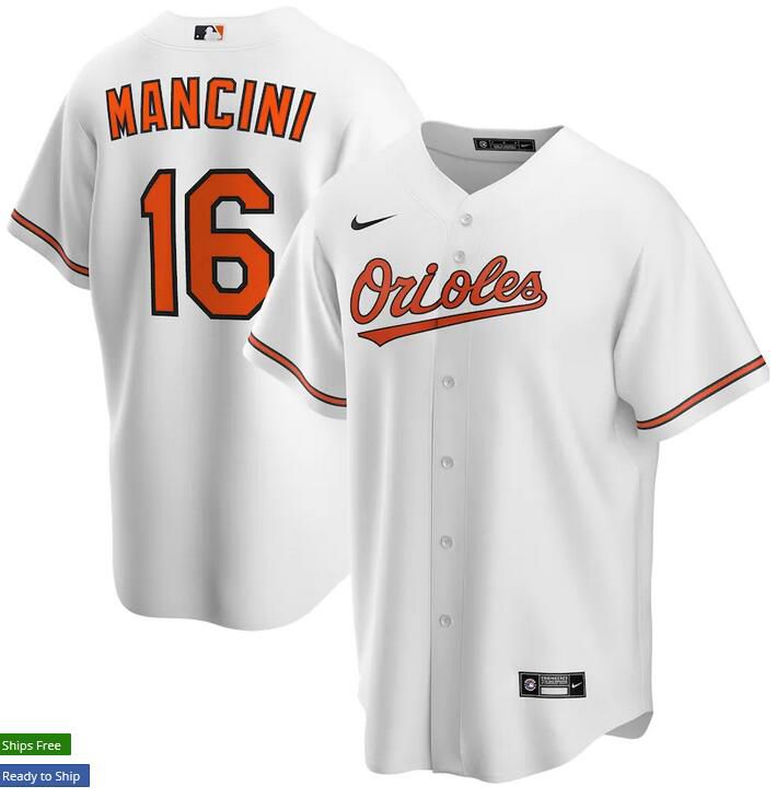 Mens Baltimore Orioles #16 Trey Mancini Nike White Home Replica Player Name MLB Jerseys->chicago cubs->MLB Jersey